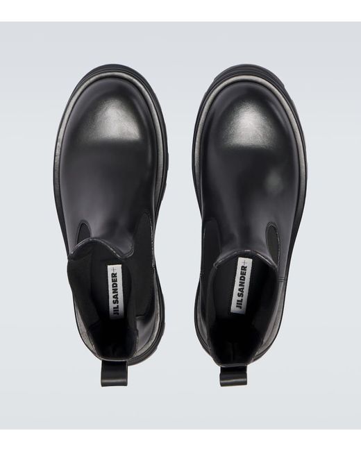 Jil Sander Black Leather Chelsea Boots for men