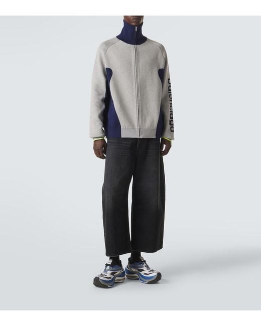 Balenciaga Blue Bodies Cotton-Blend Zip-Up Cardigan for men