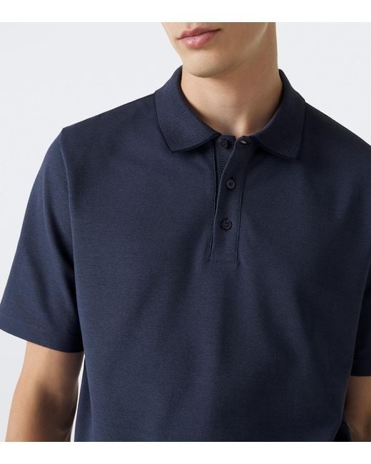 Canali Blue Cotton Polo Shirt for men