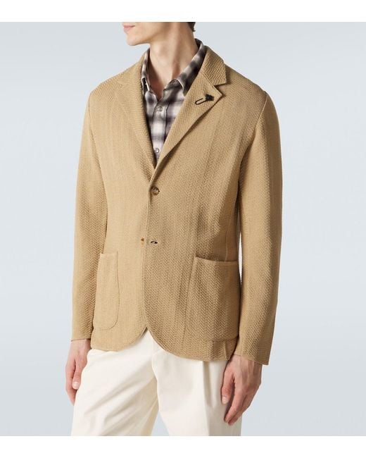 Lardini Natural Cotton-Blend Blazer for men