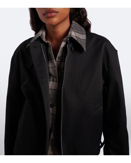 Acne Black Layered Cotton Twill Jacket