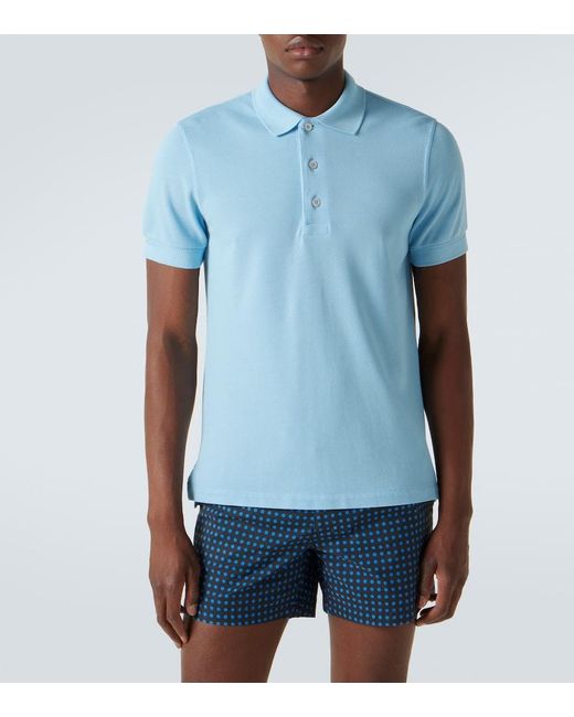 Tom Ford Blue Jersey Polo Shirt for men