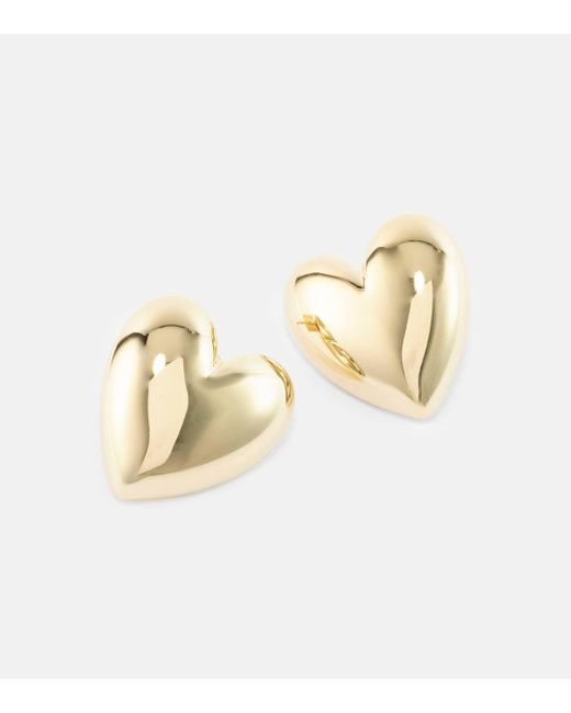 Boucles d'oreilles Puffy Heart Small en plaque or 14 ct Jennifer Fisher en coloris White
