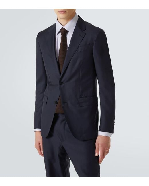 Zegna Blue Wool Suit for men