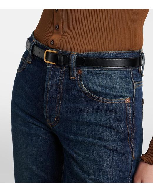 Saint Laurent Black Leather Belt