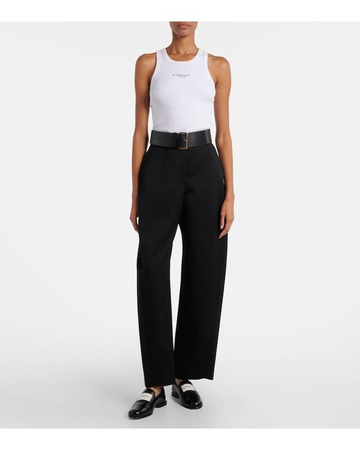 Givenchy White Logo Ribbed-Knit Cotton Jersey Tank Top