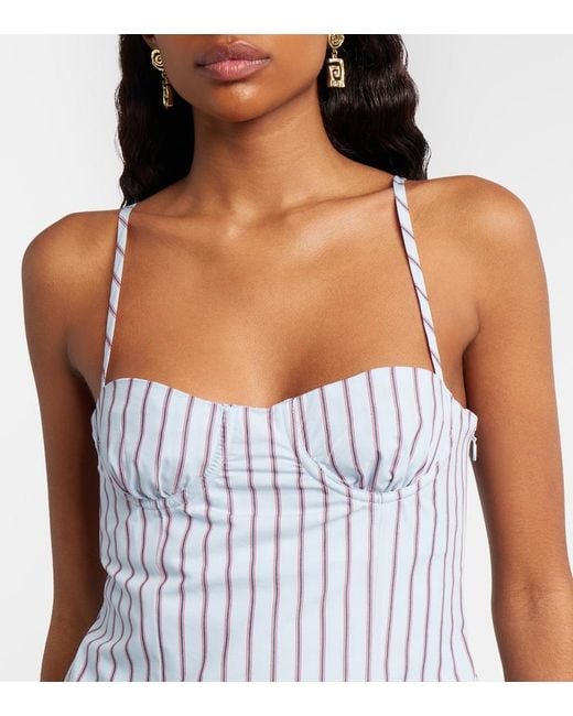 Sir Blue Pinstripe Cotton-Blend Minidress