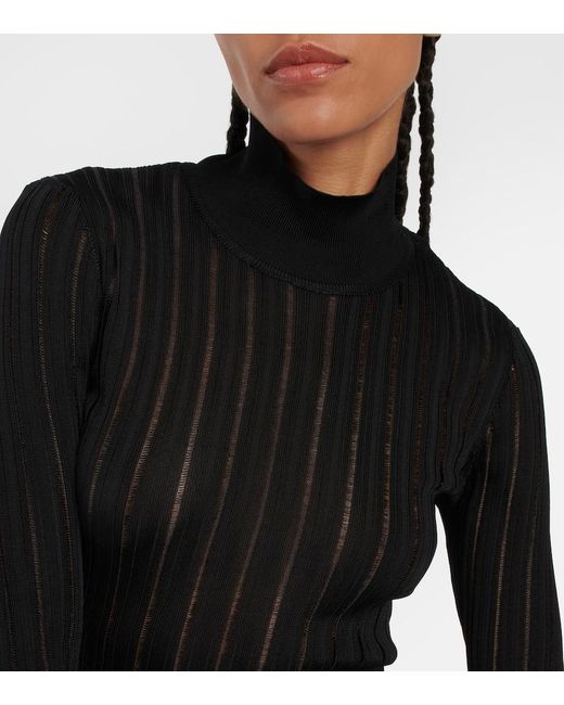 Alaïa Black Crinoline Turtleneck Sweater