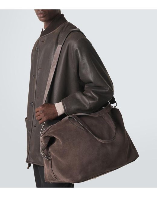 Metier Black Nomad Weekend Suede Duffel Bag for men