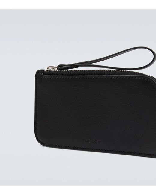 The Row Black Leather Wallet With Strap for men