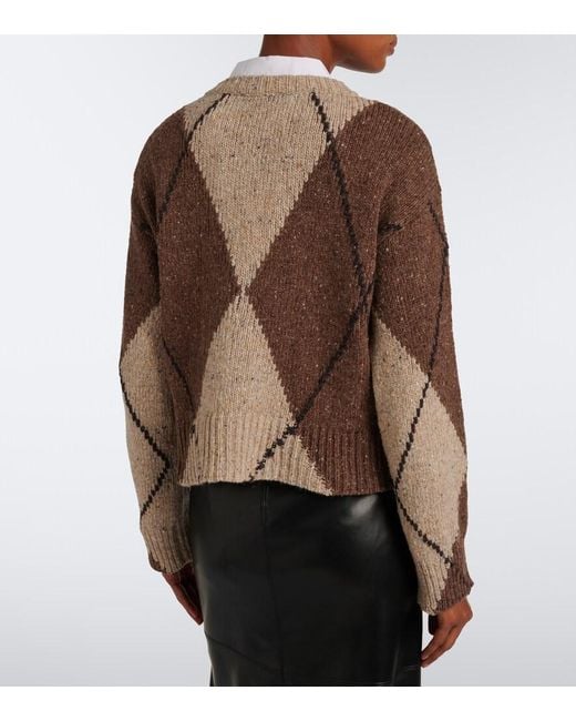 Altuzarra Brown Parish Argyle Wool And Alpaca Blend Sweater