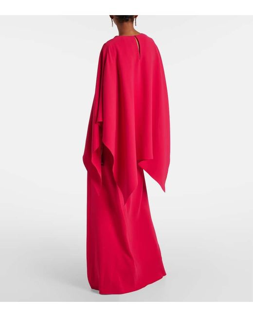 Robe Longue En Soie Melangee Oscar de la Renta en coloris Red