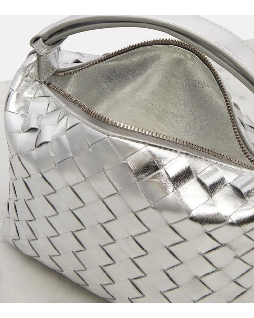 Bottega Veneta White Wallace Intrecciato Leather Shoulder Bag