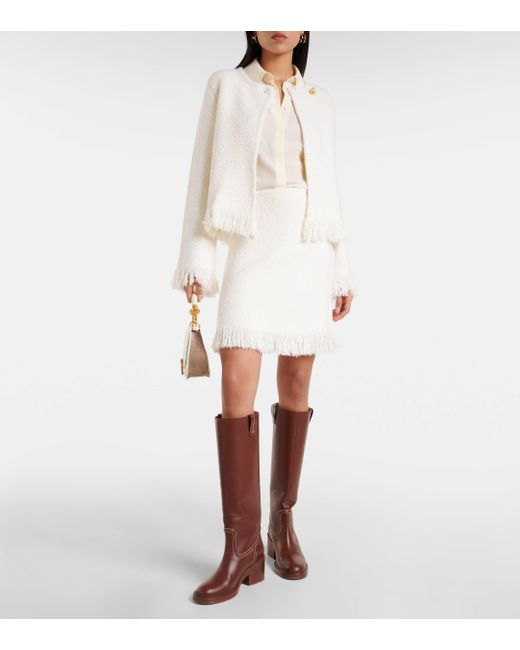 Chloé White Wool, Silk, And Cashmere-blend Jacket