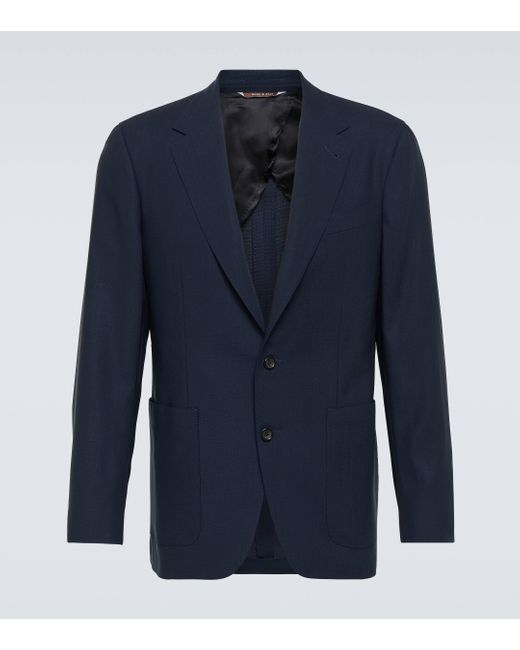 Canali Blue Wool Jacket for men