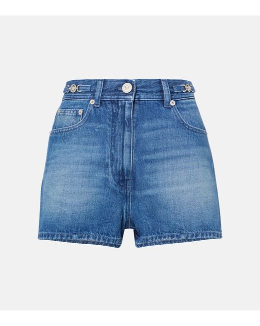 Versace Blue Faded Denim Shorts