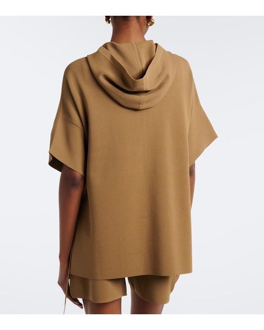 Max Mara Brown Hooded Knitted Poncho