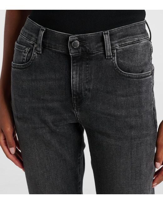 AG Jeans Blue Cropped Mid-Rise Slim Jeans