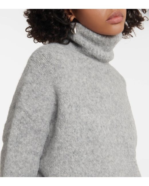 Nili Lotan Gray Sierra Alpaca-blend Turtleneck Sweater