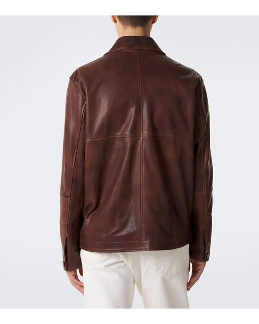 Arma Brown Steep Leather Jacket for men