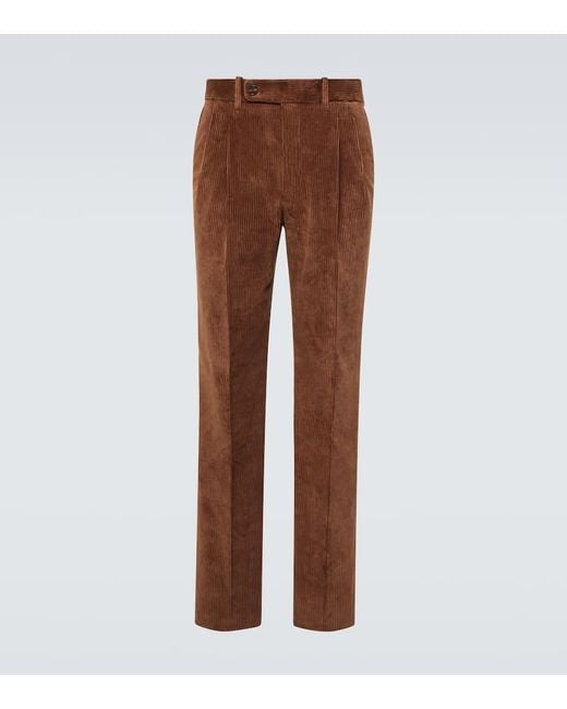 Pantalones Rectos De Pana De Algodon Slowear de hombre de color Brown
