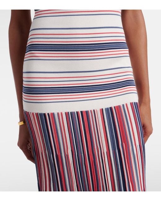 Faithfull The Brand Purple Citara Striped Cotton-Blend Maxi Dress