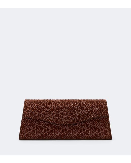 Elie Saab Brown Crystal-Embellished Clutch