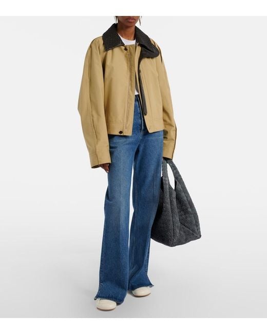 Bottega Veneta Natural Intrecciato Leather-Trimmed Blouson