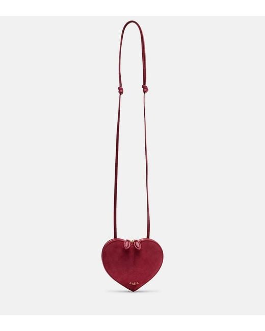 Alaïa Red Le Cour Leather And Suede Crossbody Bag