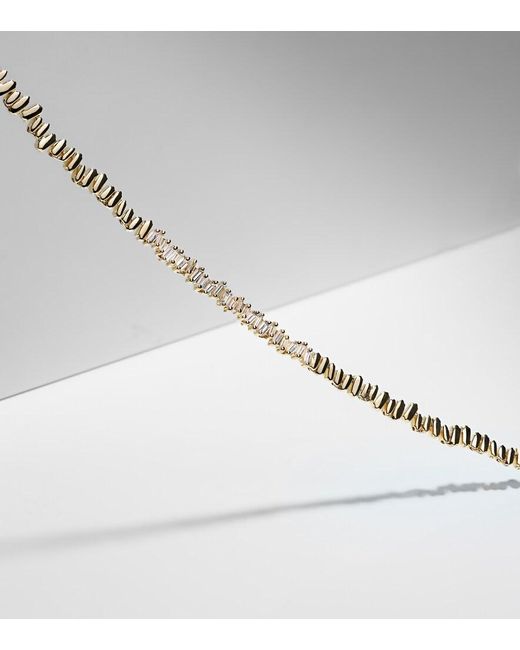 Suzanne Kalan Metallic 18Kt Tennis Necklace With Diamonds
