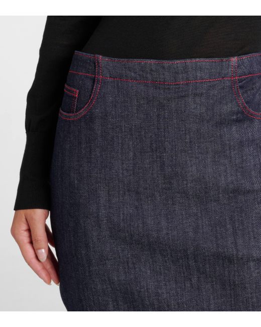 Alaïa Blue Denim Skirt Pants