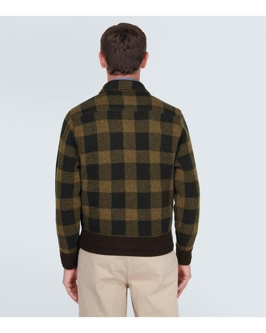 RRL Green Checked Wool Jacket for men