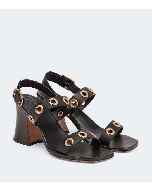 Chloé Black Janis Leather Sandals