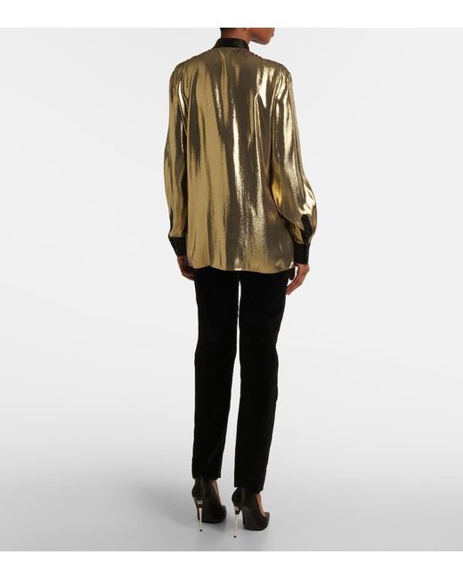 Dolce & Gabbana Brown Bluse Aus Lame