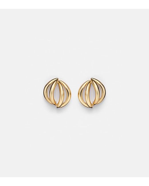 Jennifer Fisher White Abstract Line Small 10Kt-Plated Earrings