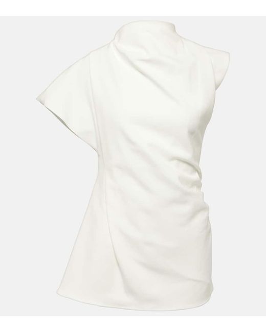 Top Giulianna asimetrico drapeado TOVE de color White
