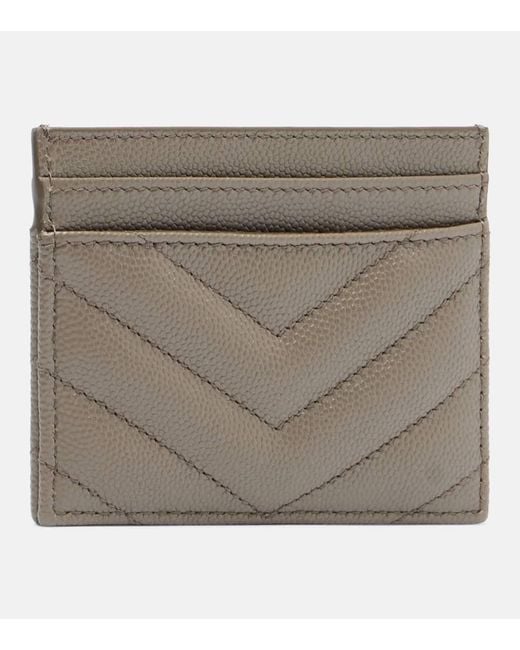 Saint Laurent Natural Cassandre Matelasse Leather Card Holder
