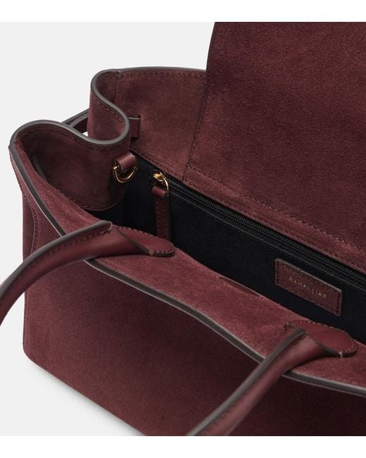 DeMellier London Red Tote Bag Huson Midi Aus Veloursleder