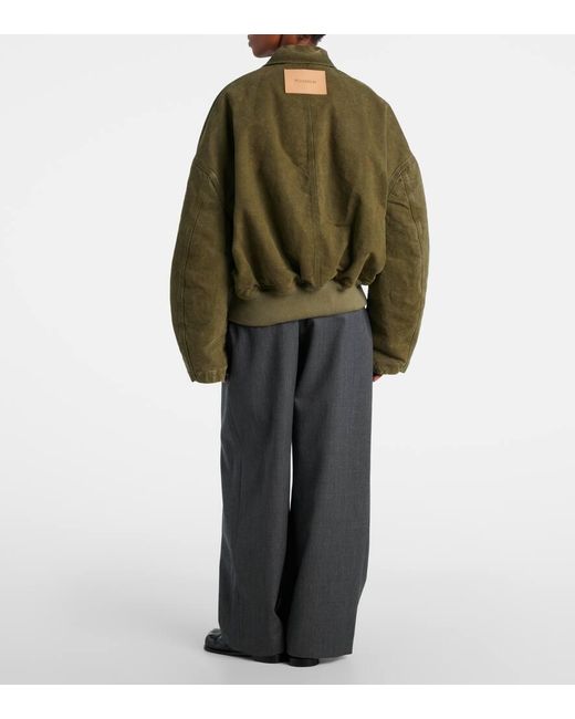J.W. Anderson Green Oversized Cotton Bomber Jacket