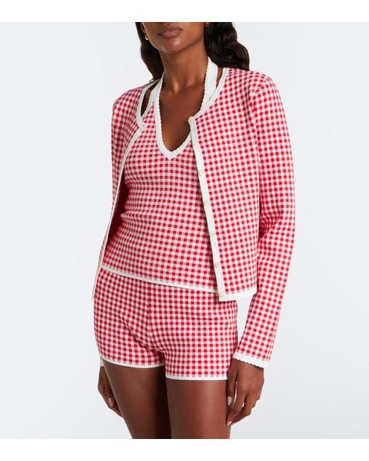 Posse Red Micah Gingham Halterneck Top