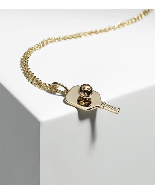 Sydney Evan White Pickleball 14Kt Pendant Necklace With Diamonds