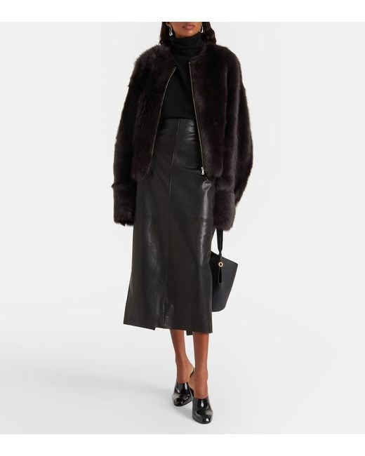 Nour Hammour Black Dianne Shearling Jacket