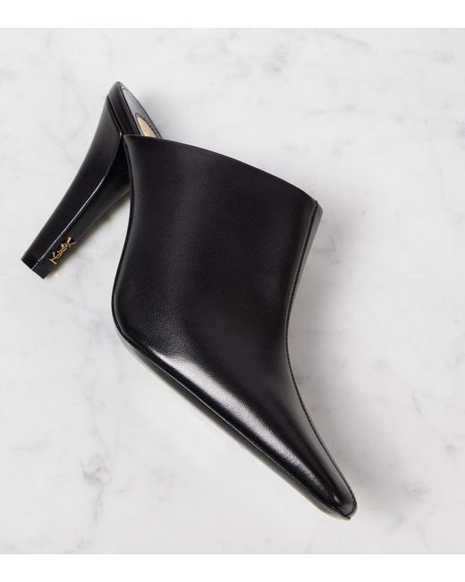 Saint Laurent Black Mules Jill 95 Aus Leder