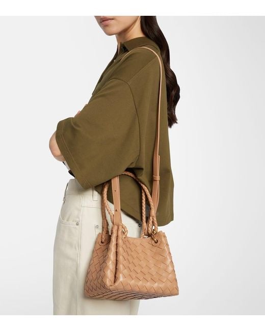 Bottega Veneta Natural Parachute Small Intrecciato Leather Tote Bag