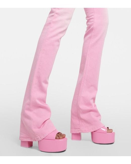 Paris Texas Pink Tatiana Patent Leather Platform Sandals