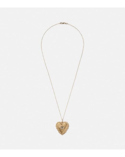 Ileana Makri Metallic 18Kt Necklace With Diamonds And Tsavorites