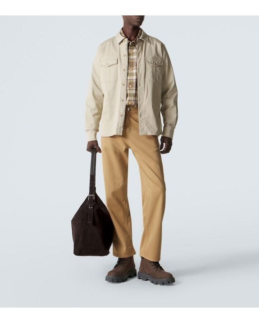 Moncler Natural Cotton Gabardine Shirt for men