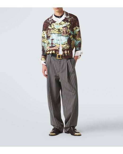 Versace Multicolor Printed Silk Shirt for men