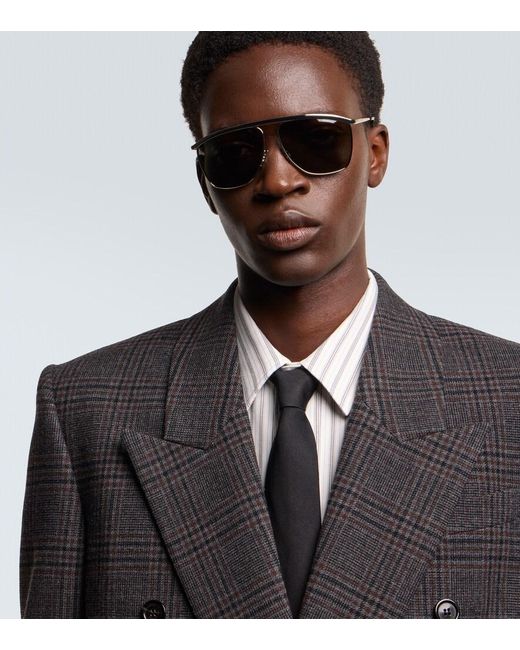 Saint Laurent Gray Sl 820 Victoire Aviator Sunglasses for men