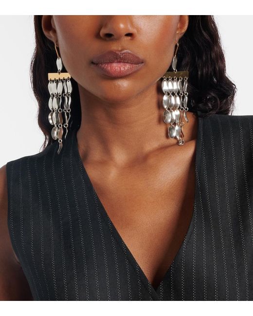 Isabel Marant White Embellished Drop Earrings